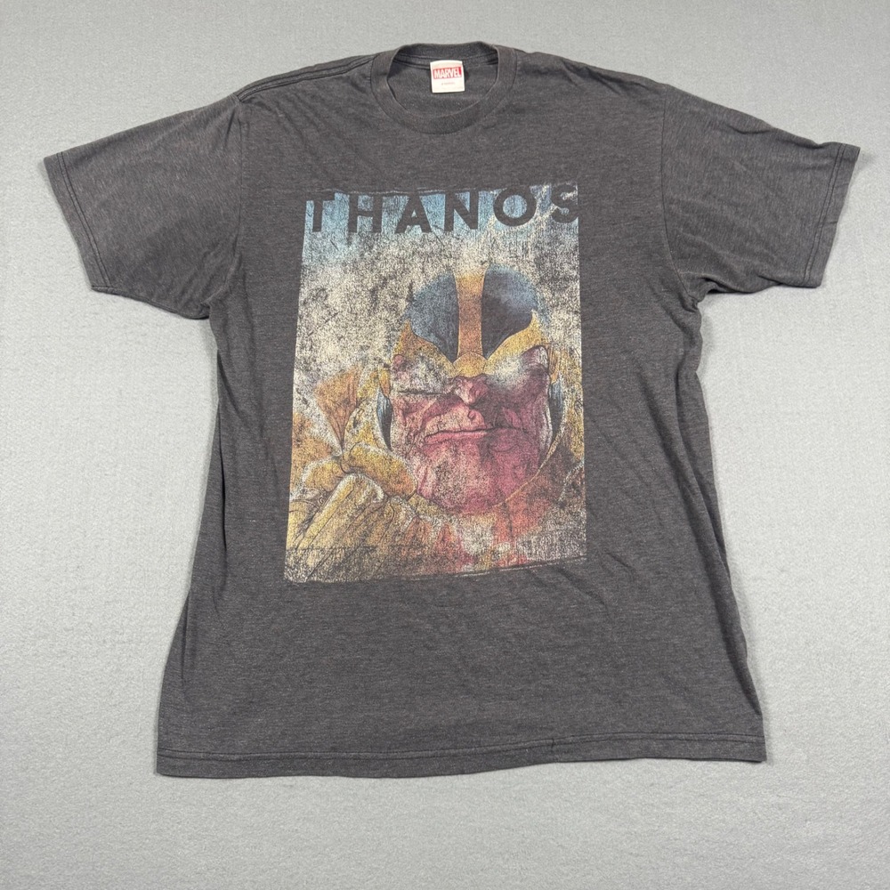 Marvel Thanos Graphic T-Shirt Gray Heather Avengers MCU Short Sleeve Mens XL